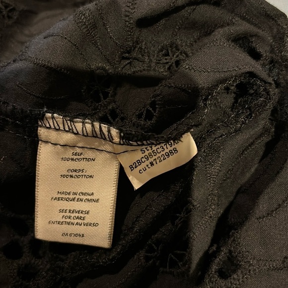 Adiva Black Lace Blouse  shirt with lace collar Sz L - Picture 3 of 8